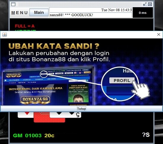 Screenshot permainan bola tangkas desktop Bonanza88 44